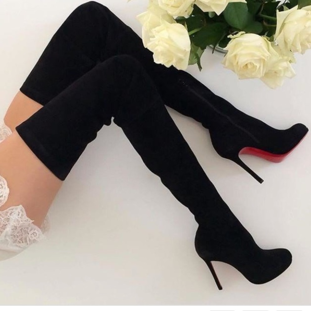 Christian Louboutin thigh high suede boots
